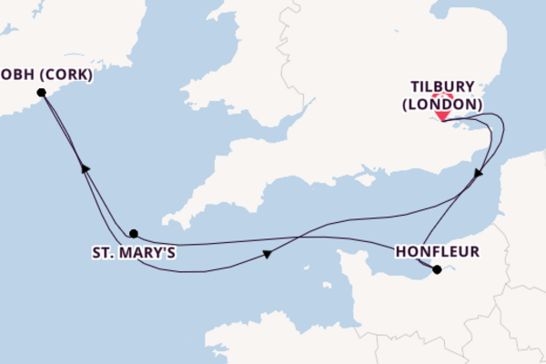 8 day cruise with the Ambience to Tilbury (London)