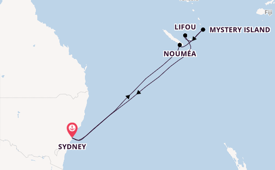 South Pacific from Sydney, Australia with the Carnival Adventure