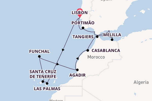 Africa from Lisbon, Portugal with the Norwegian Star