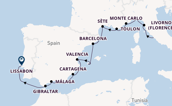 Westelijke Middellandse Zee vanaf Civitavecchia (Rome), Italië met de Seven Seas Explorer