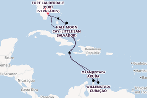 Caribbean from Fort Lauderdale (Port Everglades), Florida, USA with the Rotterdam