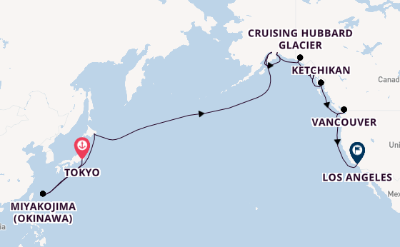 Transpacific from Tokyo, Japan with the Coral Princess