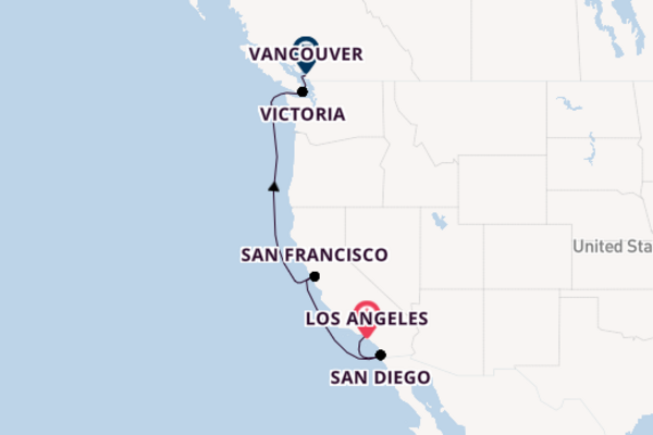 Ervaar Los Angeles, San Diego en Vancouver