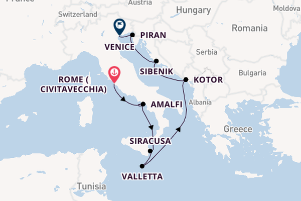 Mediterranean from Rome (Civitavecchia), Italy with the Azamara Onward