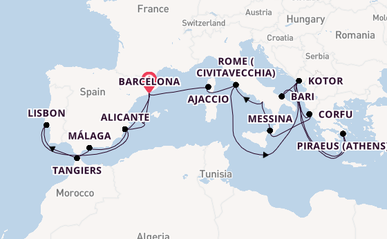 Mediterranean from Barcelona, Spain with the Oosterdam