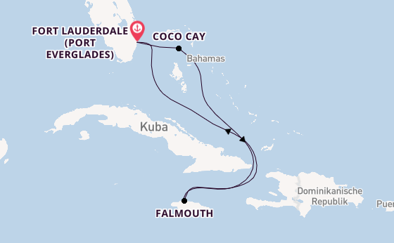 Karibik ab Fort Lauderdale (Port Everglades), USA auf der Symphony of the Seas