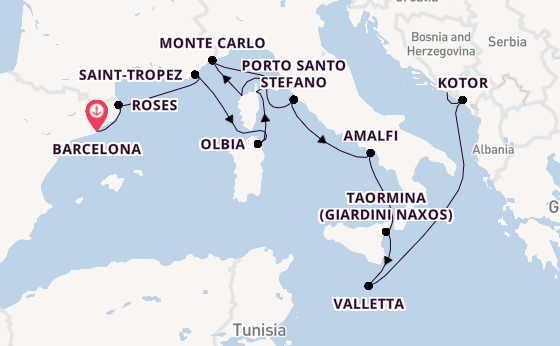 Western Mediterranean from Barcelona, Spain with the Seabourn Ovation 