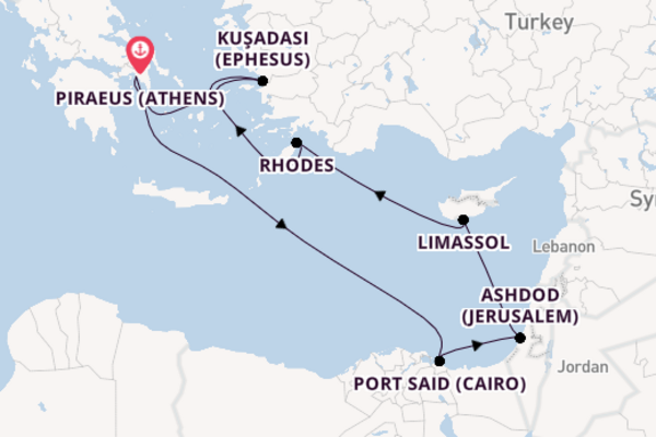 Three Continents from Athens Fly Cruise