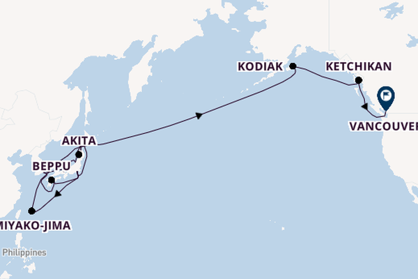 Transpacific from Yokohama (Tokyo), Japan with the Seabourn Encore