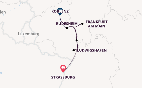 Rhein ab Strassburg, Frankreich auf der VIVA MOMENTS