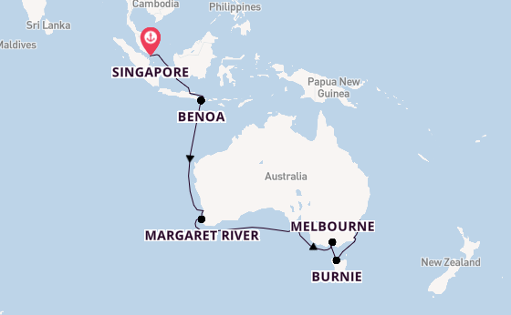 Australia from Singapore, Singapore with the Norwegian Spirit 