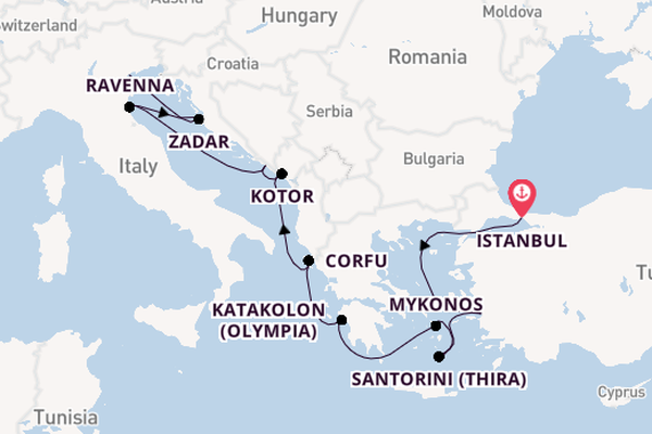 Mediterranean from Istanbul, Turkey with the Norwegian Viva