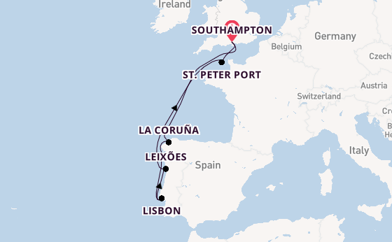 British Isles from Southampton, England with the Ventura