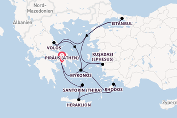 10-tägige Kreuzfahrt bis Piräus (Athen)