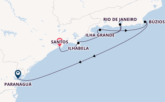 Brazil from Santos, Brazil with the MSC Musica