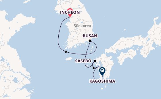 Ostasien ab Incheon, Südkorea auf der Costa Serena