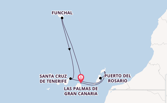 Canary Islands from Las Palmas de Gran Canaria, Canary Islands, Spain with the Costa Smeralda