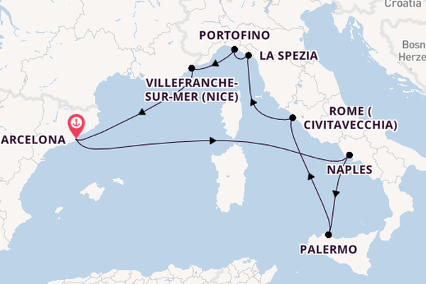 Western Mediterranean from Barcelona, Spain with the Celebrity Xcel