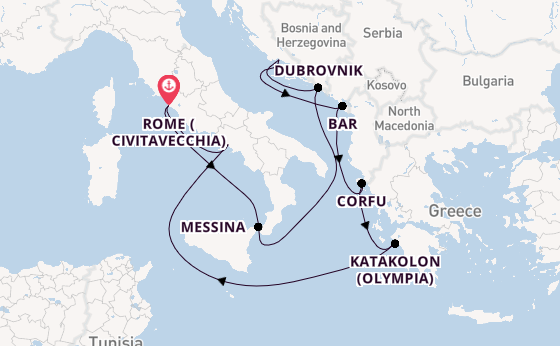 Mediterranean Sea from Rome (Civitavecchia), Italy with the Celebrity Ascent