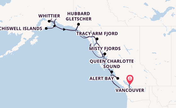 Alaska ab Vancouver, Kanada auf der Seabourn Encore