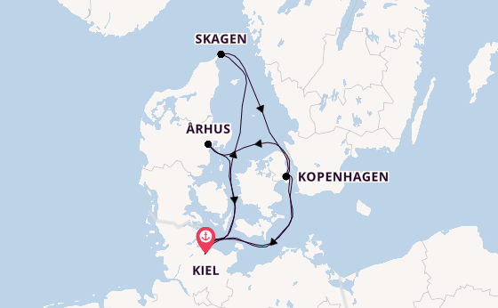 Ostsee ab Kiel, Deutschland auf AIDAnova