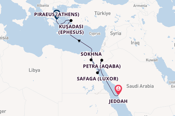 Eastern Mediterranean from Jeddah, Saudi Arabia with the Celestyal Journey