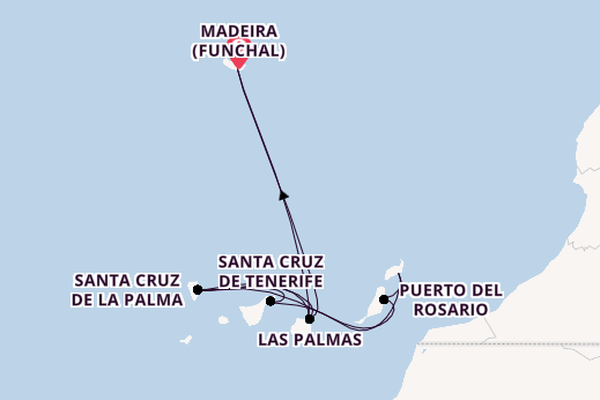 Canary Islands from Madeira (Funchal), Azores, Portugal with the MSC Musica