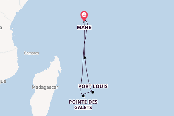 India and Indian Ocean from Mahe, Seychelles with the Silver Spirit