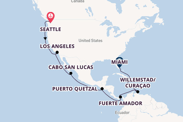 Central America from Seattle, Washington, USA with the Queen Elizabeth