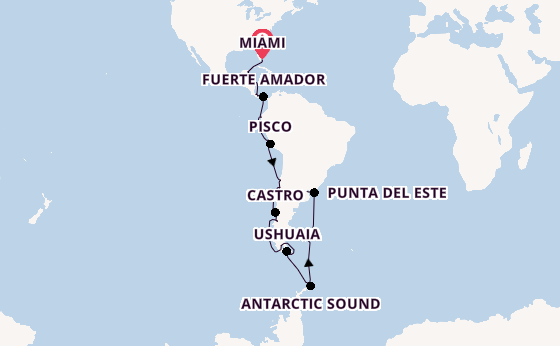 Zuid-Amerika vanaf Miami, Verenigde Staten met de Azamara Quest