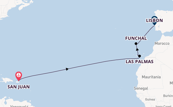 Canary Islands from San Juan, Puerto Rico with the Viking Sky