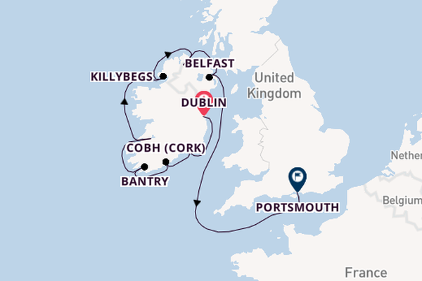 Britse Eilanden vanaf Dublin, Ierland met de Azamara Quest