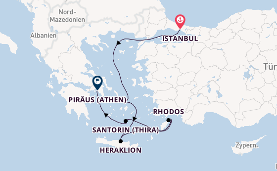 Östliches Mittelmeer ab Deutschland auf der Costa Fortuna