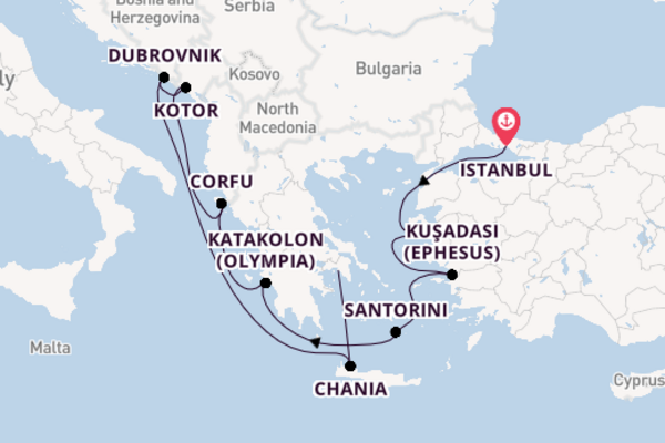 13 day cruise with the Vista to Athens (Piraeus)