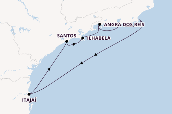 Brazilië vanaf Rio de Janeiro, Brazilië met de MSC Sinfonia
