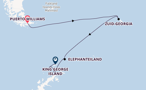 Antarctica vanaf Puerto Williams, Chili met de Silver Endeavour