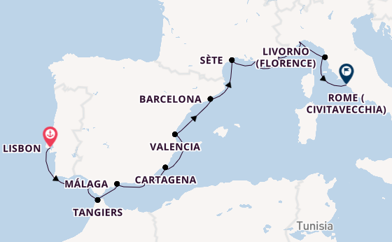 Western Mediterranean from Lisbon, Portugal with the Seven Seas Voyager