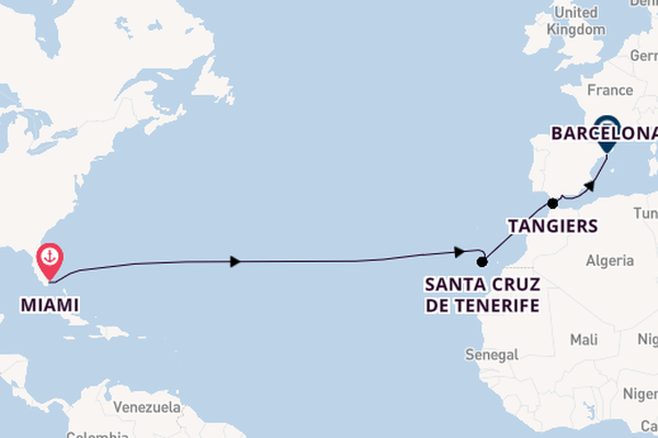 Transatlantic from Miami, Florida, USA with the Resilient Lady