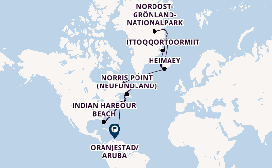 Transatlantik ab Reykjavik, Island auf der Seabourn Pursuit