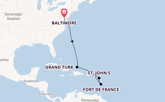 Karibik ab Baltimore, USA auf der Vision of the Seas