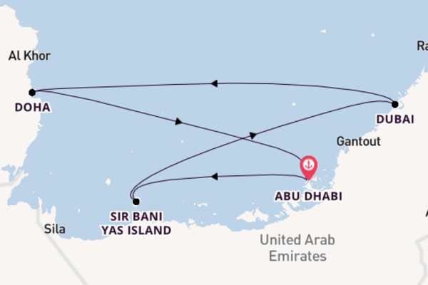 Persian Gulf from Abu Dhabi, United Arab Emirates with the MSC Euribia