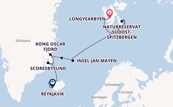 Arktis ab Longyearbyen, Norwegen auf der Silver Endeavour