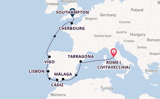 Western Mediterranean from Rome (Civitavecchia), Italy with the MSC Meraviglia