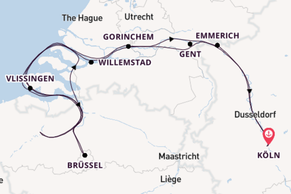 Benelux ab Köln, Deutschland auf der A-ROSA ALEA