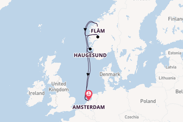 Noorwegen vanaf Amsterdam, Nederland met de Celebrity Apex
