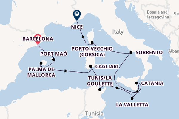 Westelijke Middellandse Zee vanaf Barcelona, Spanje met de Azamara Journey
