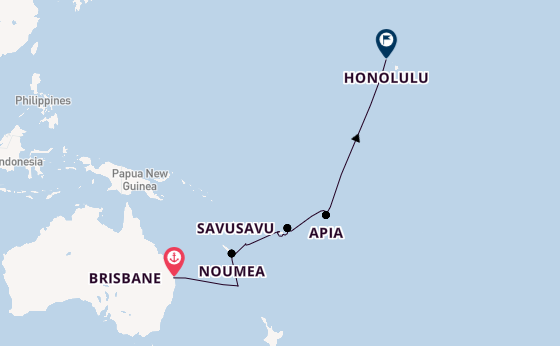 South Pacific from Brisbane, Australia with the Seabourn Quest