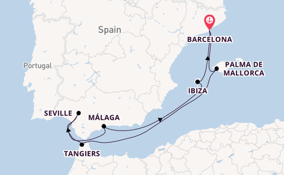 Western Mediterranean from Barcelona, Spain with the Celebrity Xcel