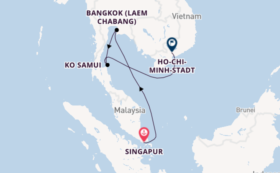 Südostasien ab Singapur, Singapur auf der Azamara Quest