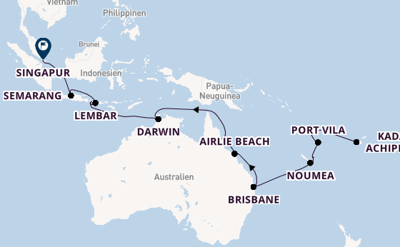 Südsee ab Lautoka, Fiji auf der Silver Dawn